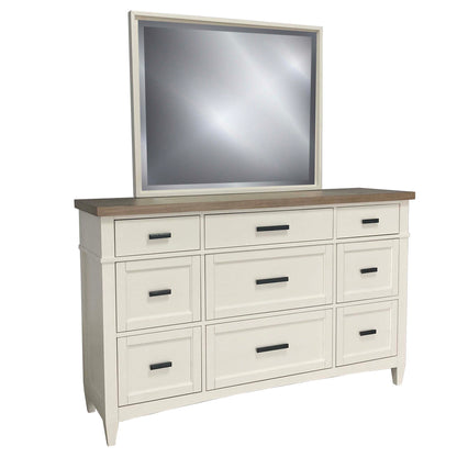 Americana Modern Bedroom - 9 Drawer Dresser And Mirror - Cotton