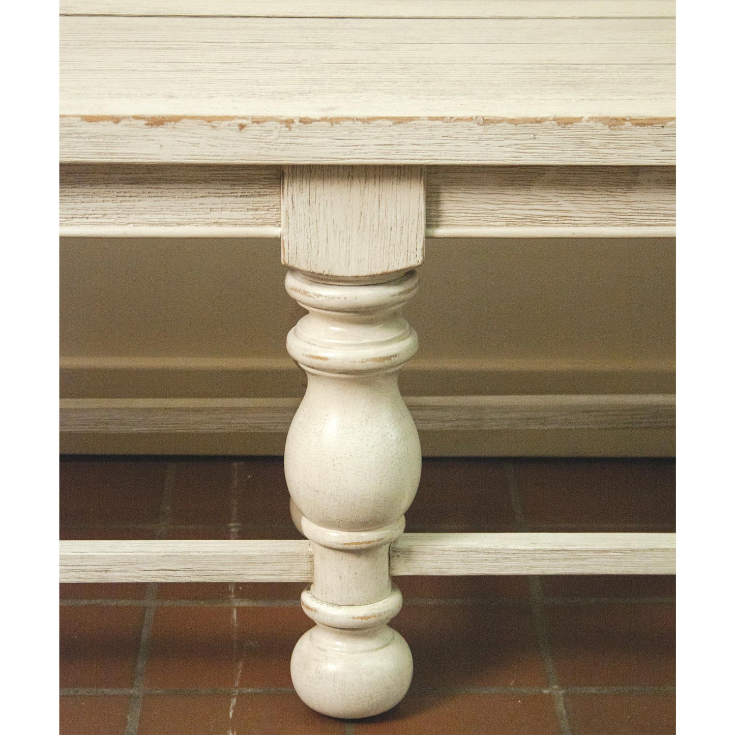 Aberdeen - Dining Bench - Weathered Worn White