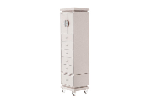 Glimmering Heights - Upholstered Swivel Lingerie Chest - Dove