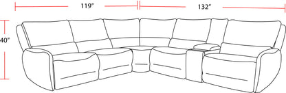 Stellar - Bloke Smoke Power Reclining 6 Piece Modular Sectional - Beige