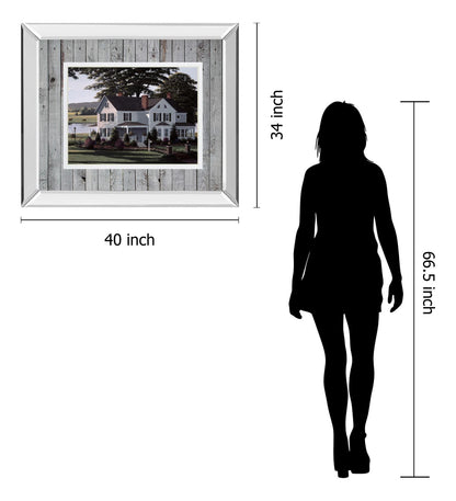 The Counrty Inn By Saunders B. Mirrored Frame - Green