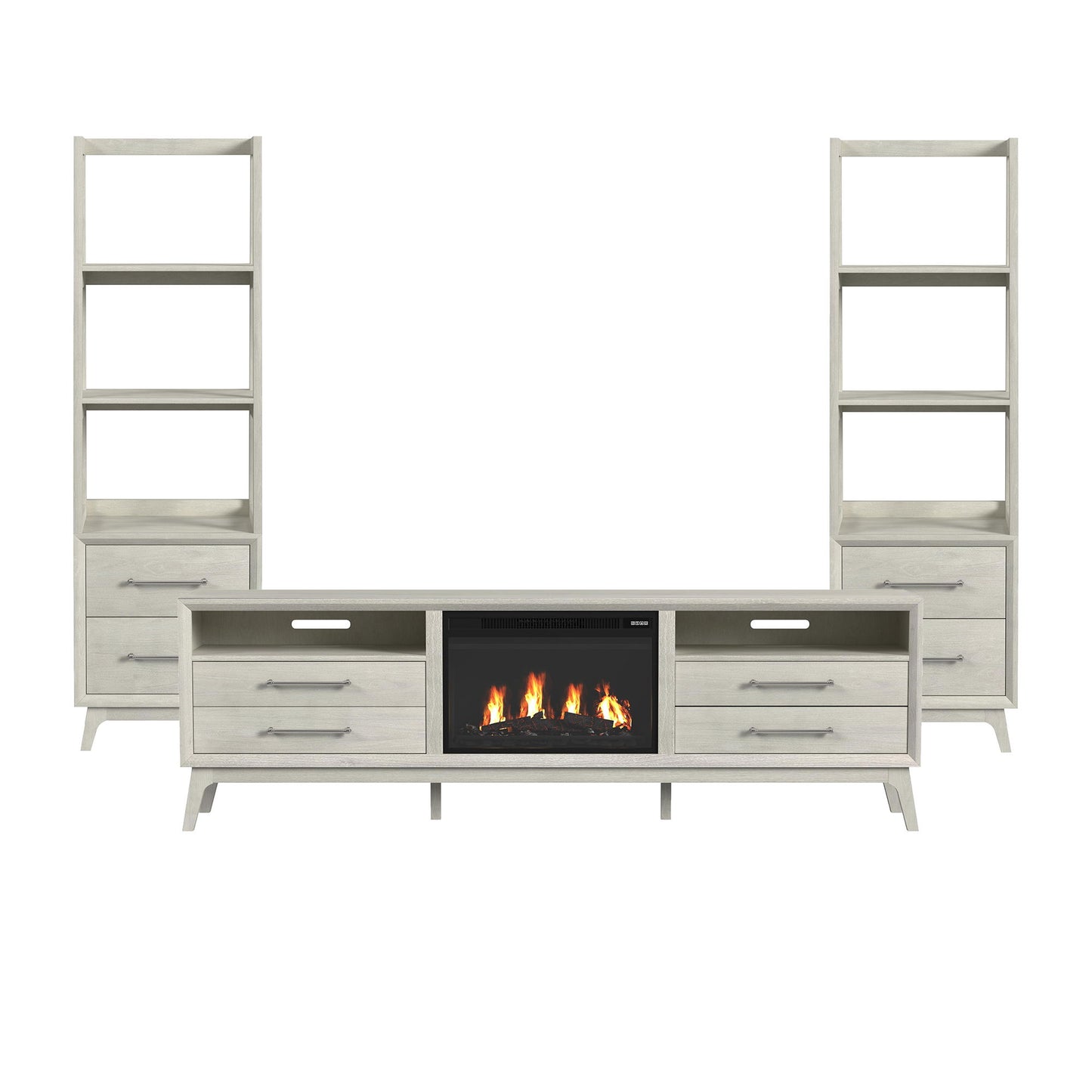Westland - 4 Piece Entertainment Unit With 82" TV Console - Almond