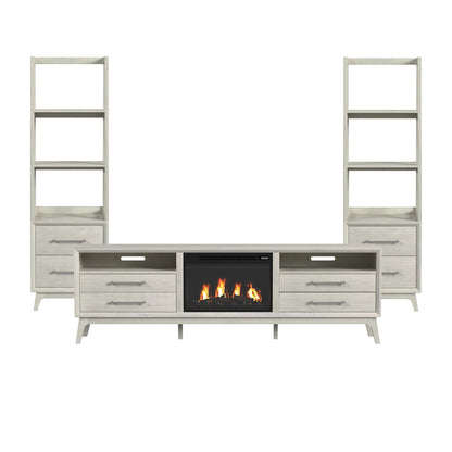 Westland - 4 Piece Entertainment Unit With 82" TV Console - Almond