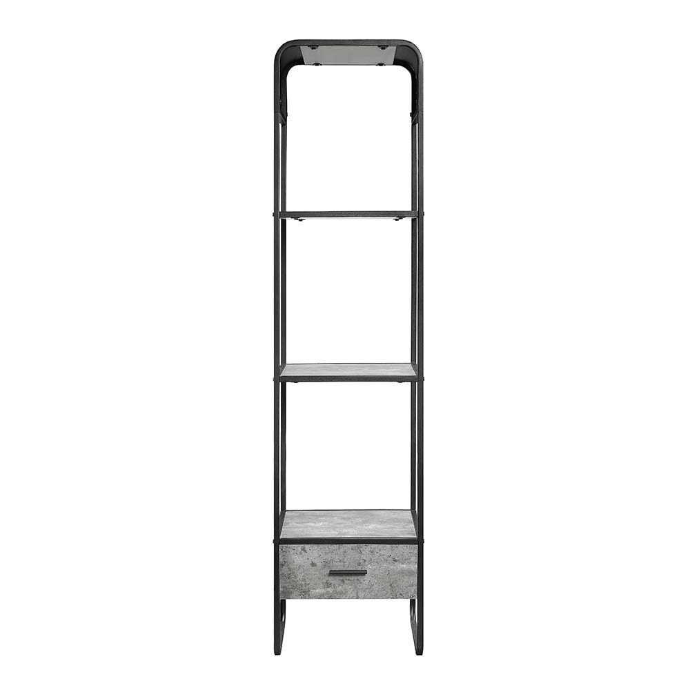 Raziela - TV Stand Side Pier - Concrete Gray & Black