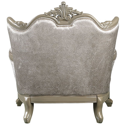 Libertee - Chair With Pillow - Beige Fabric & Champagne