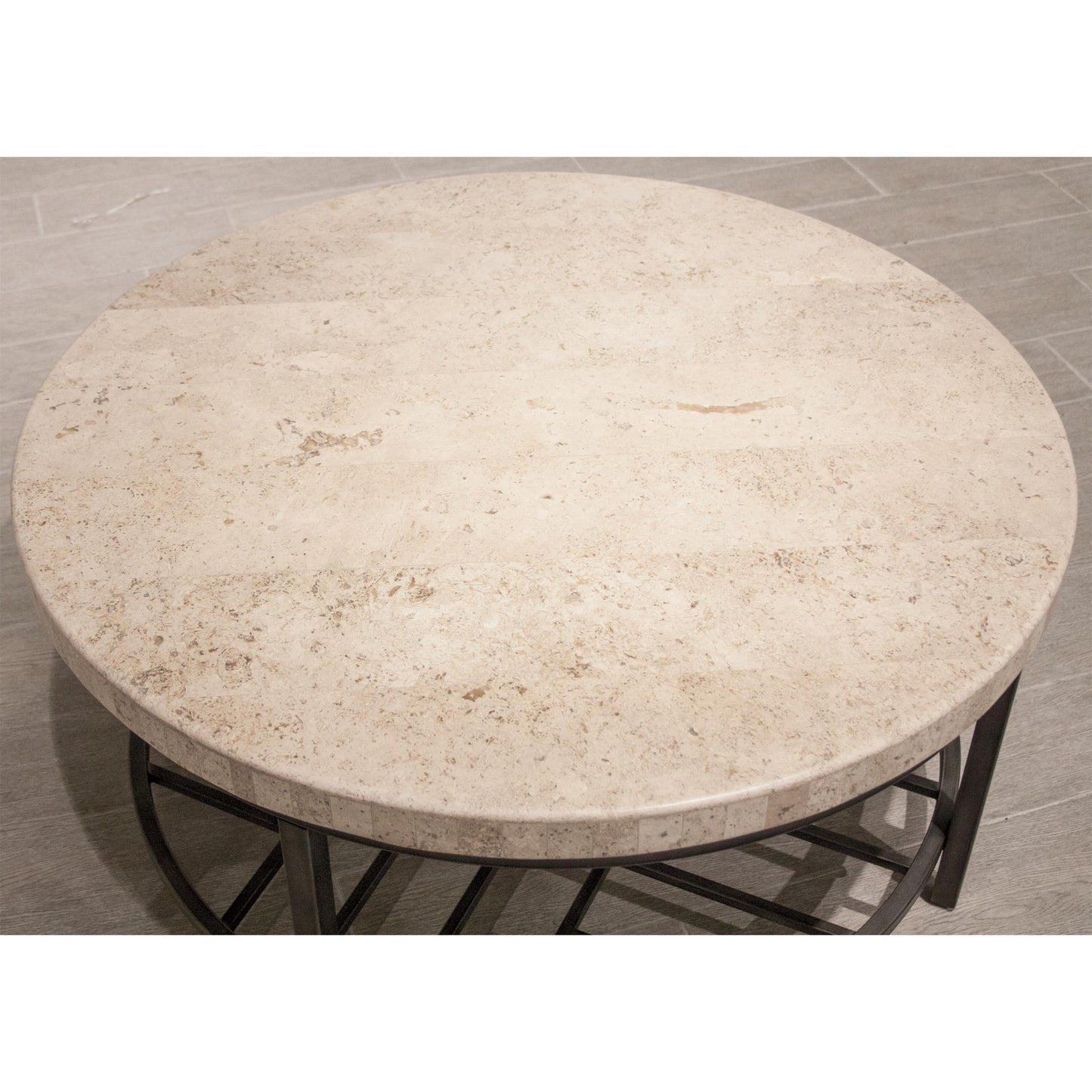 Capri - Round Cocktail Table - Alabaster Travertine