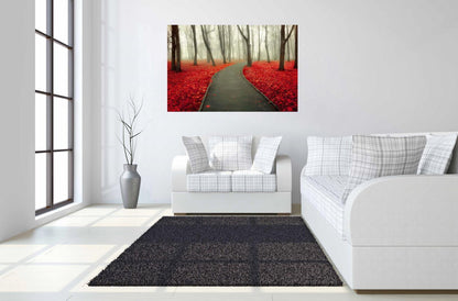 Floating Tempered Glass With Foil Magic Forest - Red