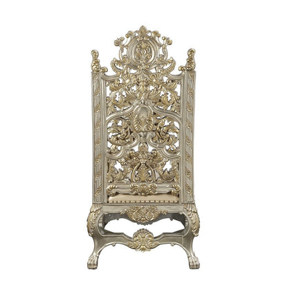 Danae - Arm Chair (Set of 2) - Synthetic Leather , Champagne & Gold