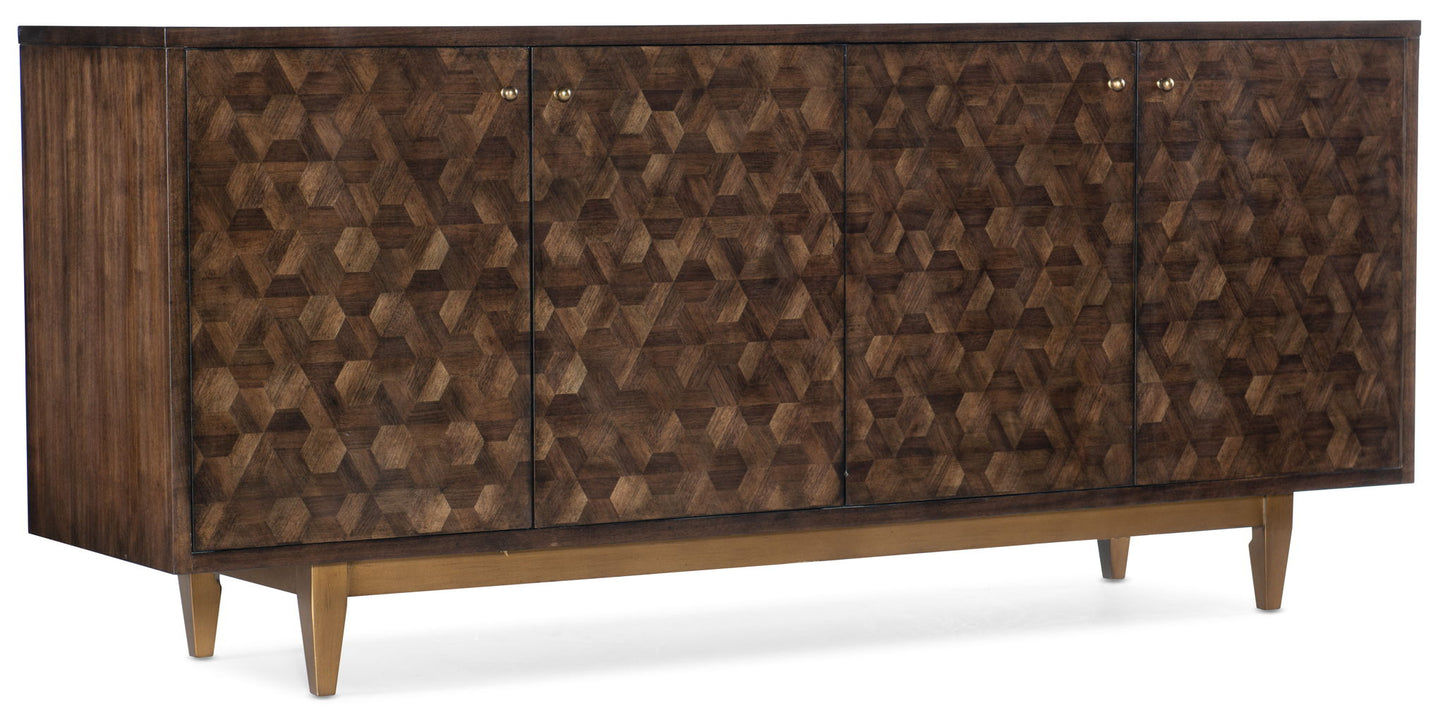 Melange - Alpine 4-Door Credenza - Dark Brown