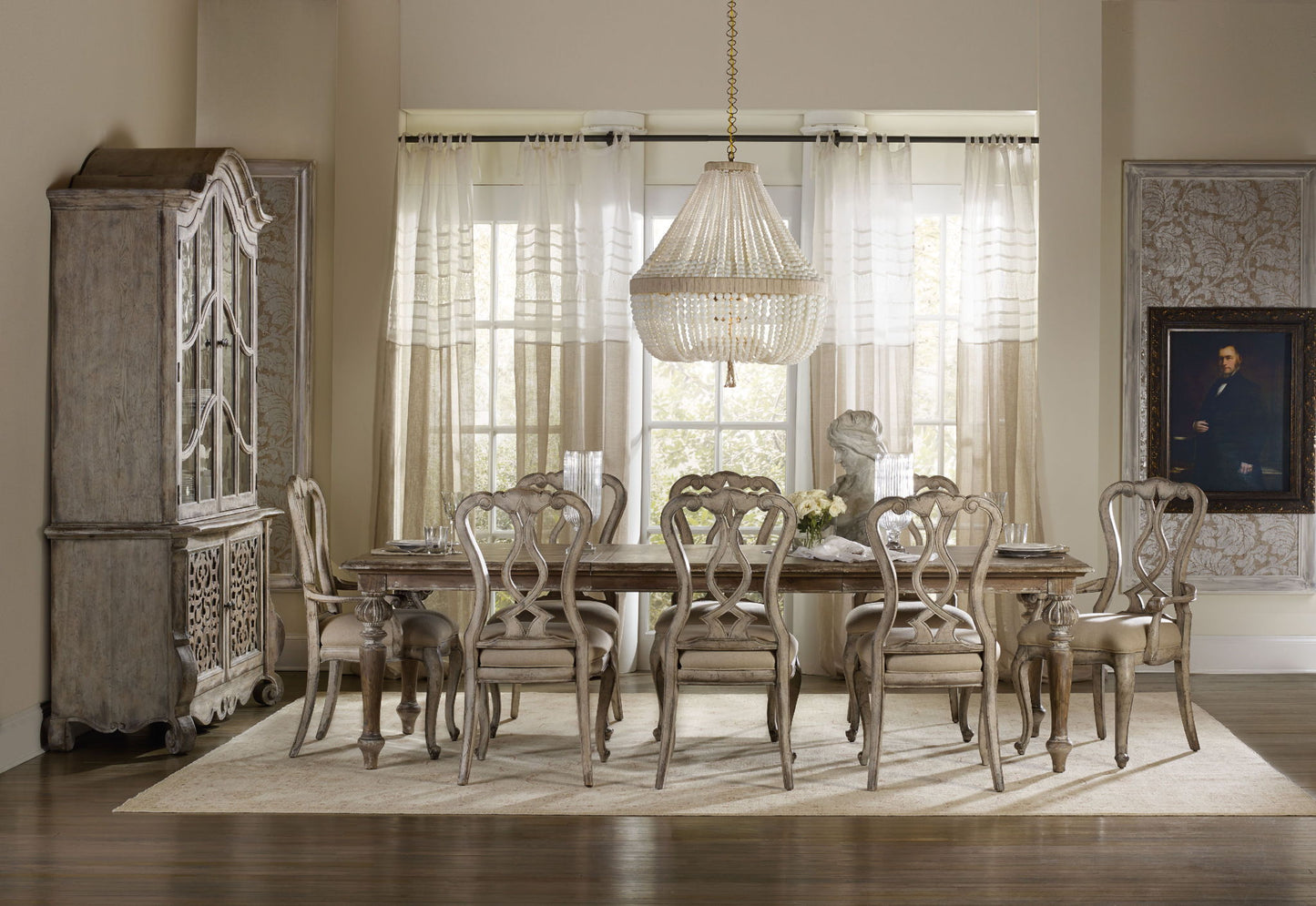 Chatelet - Rectangle Leg Dining Table With 2 18" Leaves - Light Brown