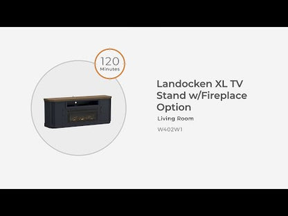 Landocken - 83" TV Stand With Electric Fireplace - Two-tone