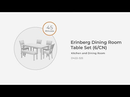 Langwest - Dining Room Table Set (Set of 6) - Brown