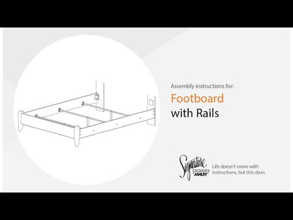 Aleaport - Twin Panel Footboard With Rails - Warm Brown