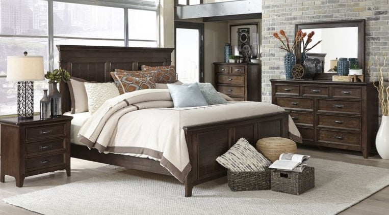 Liberty Furniture Saddlebrook Queen Panel Bed in Tobacco Brown