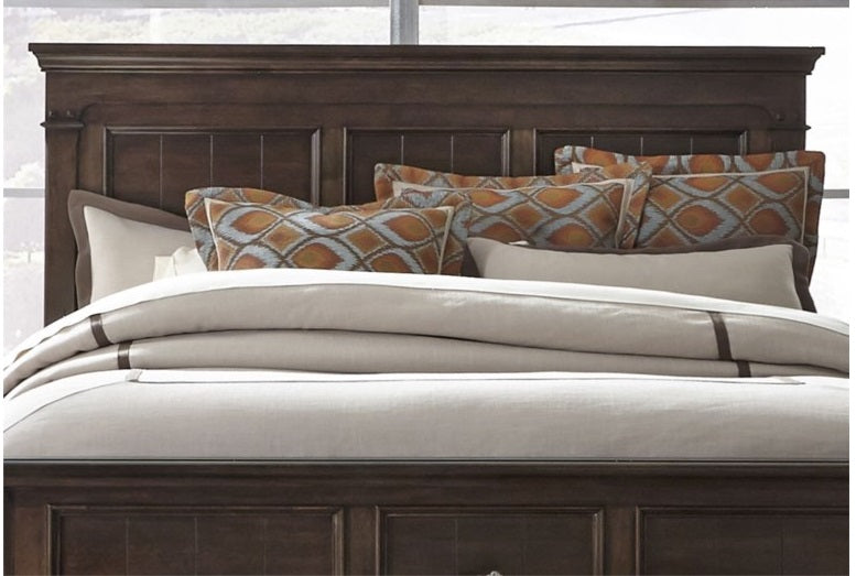 Liberty Furniture Saddlebrook Queen Panel Bed in Tobacco Brown