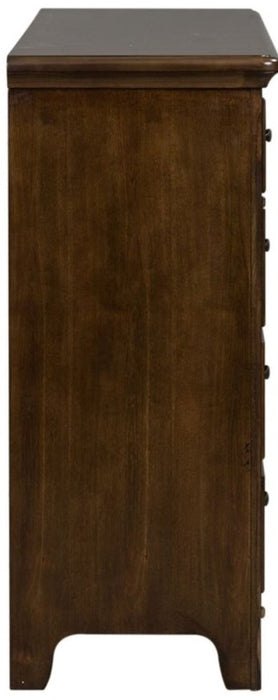 Liberty Furniture Saddlebrook 9 Drawer Dresser in Tobacco Brown