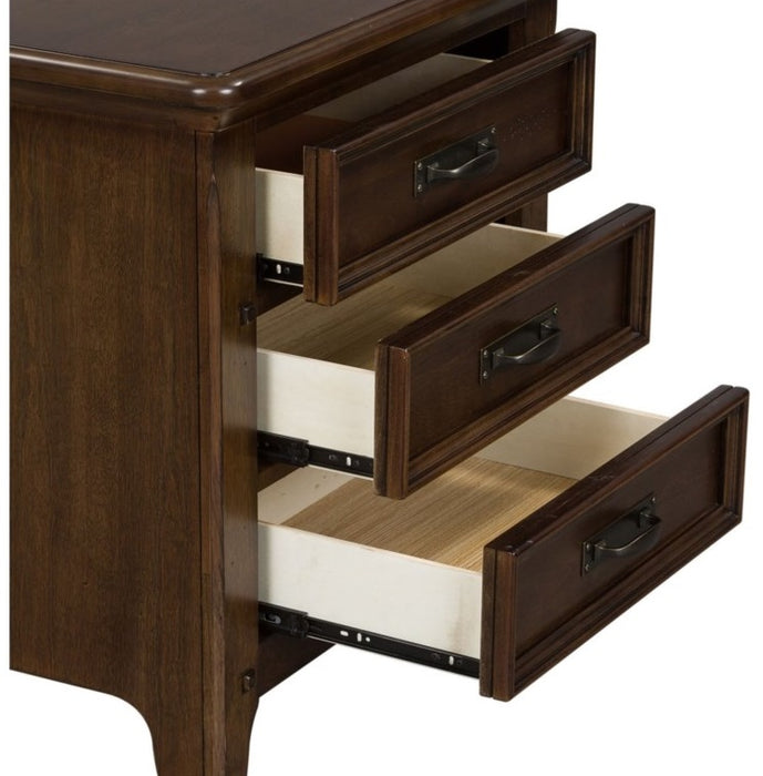 Liberty Furniture Saddlebrook 3 Drawer Nightstand in Tobacco Brown