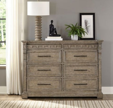 Liberty Furniture Town & Country 8 Drawer Dresser in Dusty Taupe
